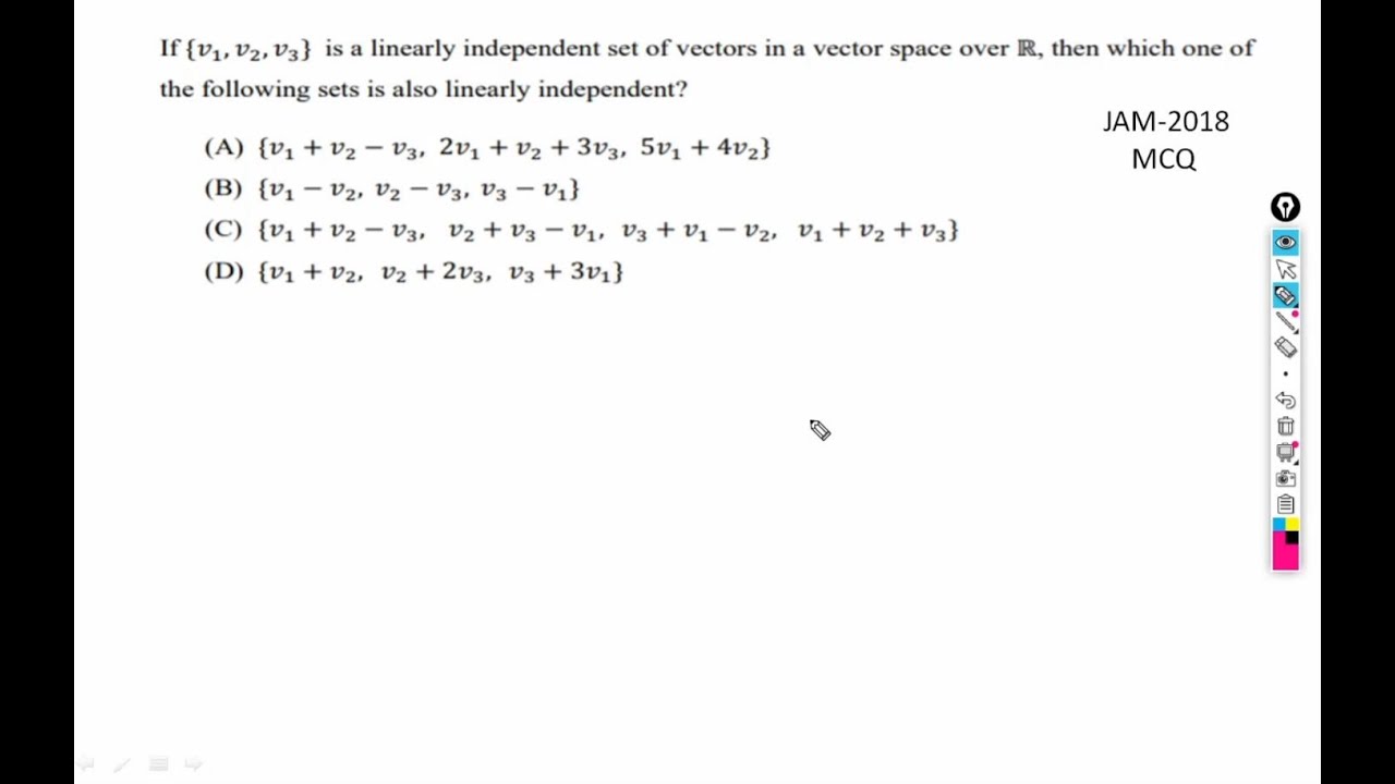 Linear Algebra - IIT JAM 2018 Solutions