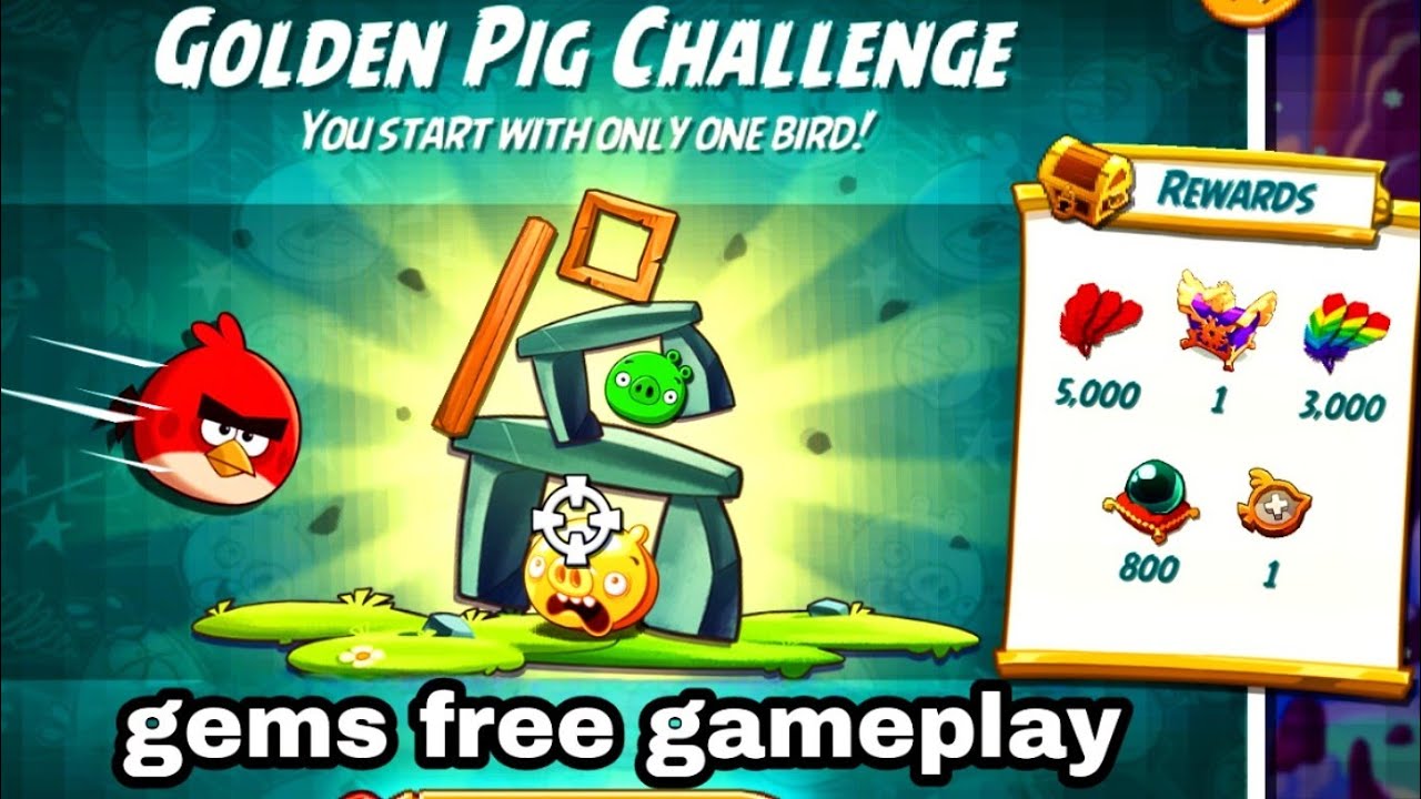 Angry birds 2 the golden pig challenge with Red 13 dec 2025 gems free#ab2 golden challenge today
