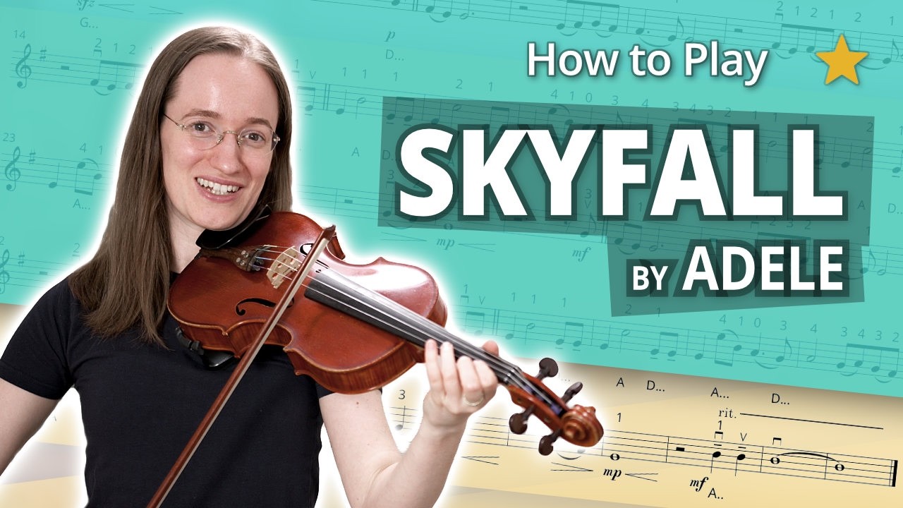 How to Play Skyfall by Adele | Beginner Play-Along Tutorial | Violin Sheet Music + Accompaniment