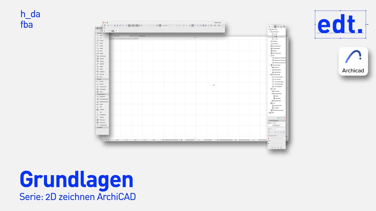 ArchiCAD 2D Zeichnen Basics | edt Video Tutorial