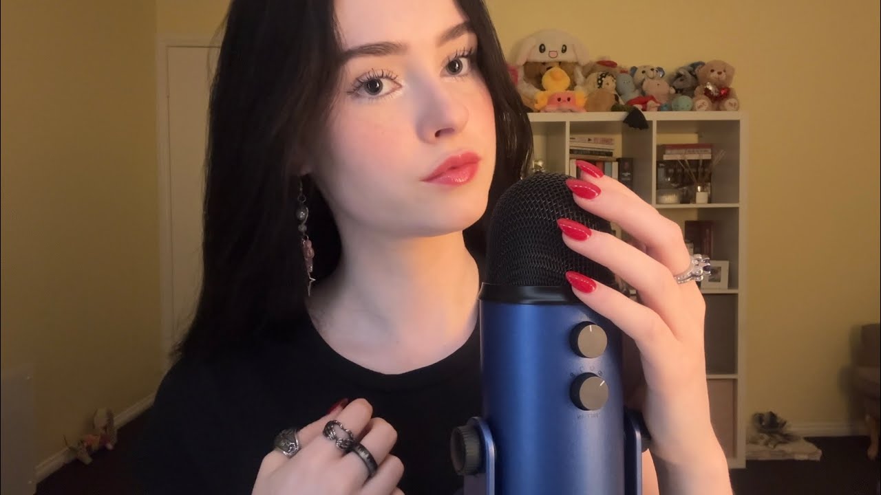 ASMR clicky whisper ramble & mic brushing 🎀