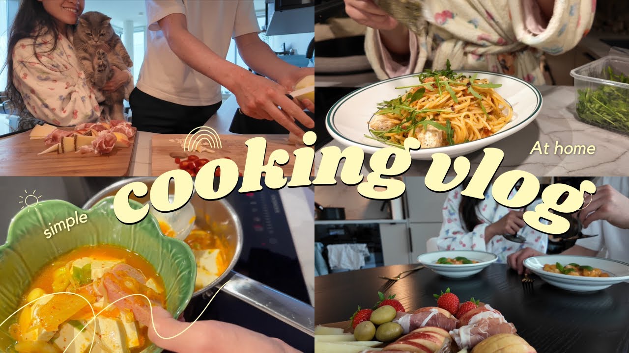 Cooking Birthday Dinner at Home🏡🥳| What I cook for Dinner 🍱 Asian food-Kimchi Jjiage🥡 Brie 🍅Pasta🍝