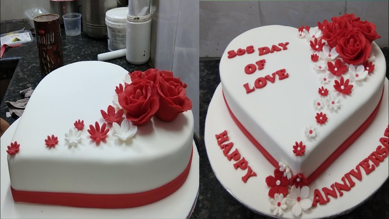Heart Shape Cake |Love Cake Design |Anniversary Cake |Fondant Cake Design