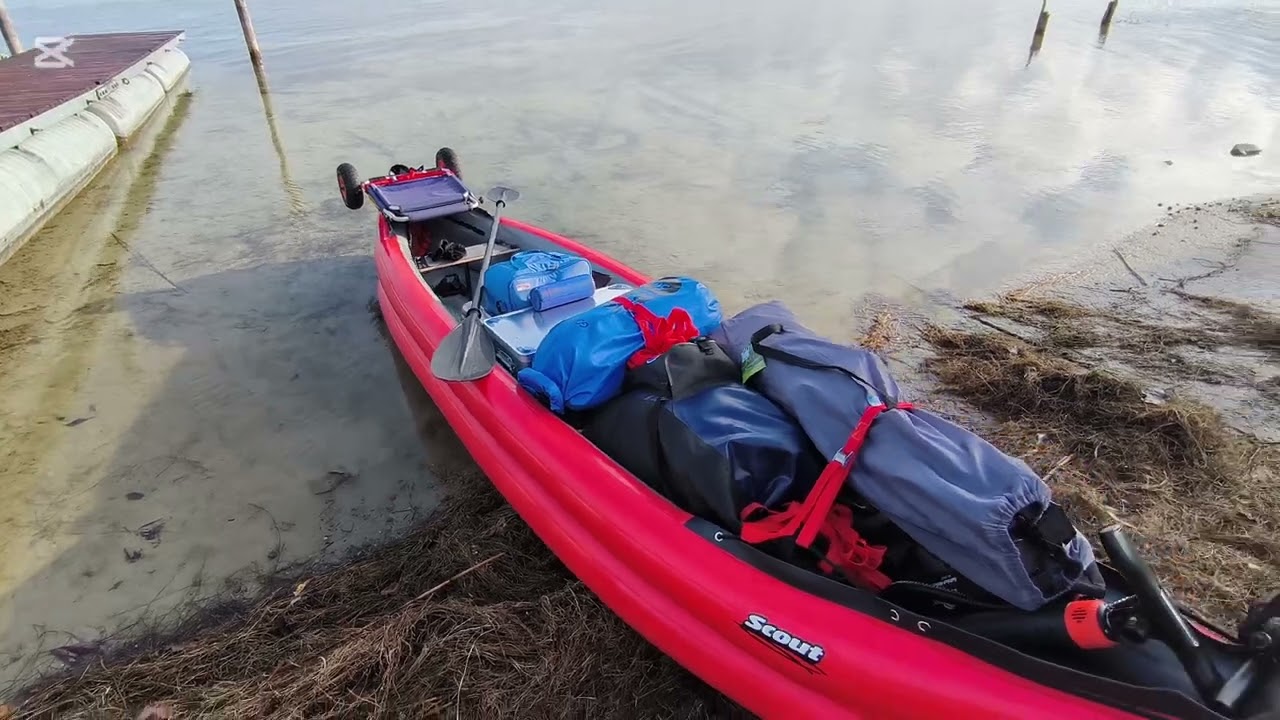 Paddeltour ende Februar 25 mit dem Gumotex Scout und ordentlich Gepäck an Bord