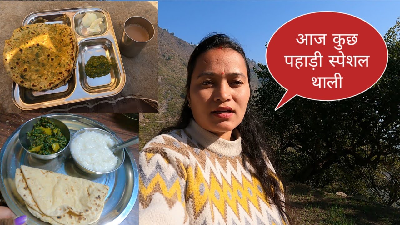 आज बनाई सबके लिए स्पेशल थाली अपने किचन गार्डन से ताजी ताजी सब्जी निकाल कर @pahdivloggerritika 