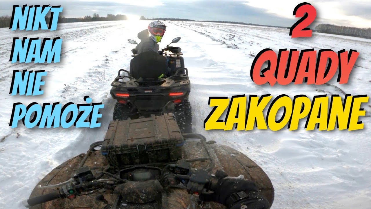 P&oacute;ł metra śniegu w polach vs quady przeprawowe - Grizzly 700 - CF MOTO 520L - KTM xc 690 - BEZ SZANS