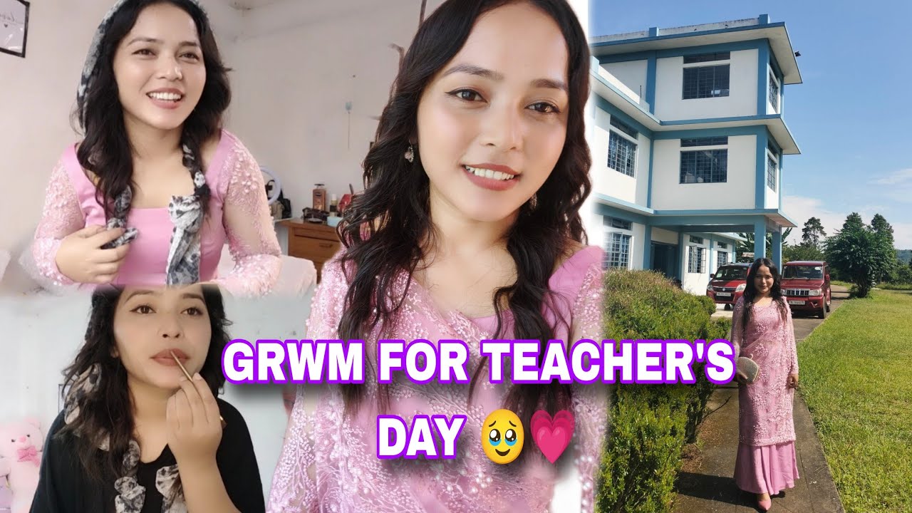 Get ready with me (GRWM ) for Teachers' Day 🥹💖|#grwm #teachersday  #jainsem  #makeup #makeuplook
