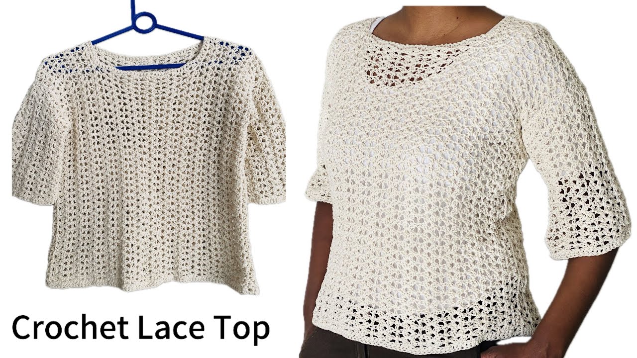 How to crochet an easy Lace Top #crochet #crochetpattern #crochettutorial