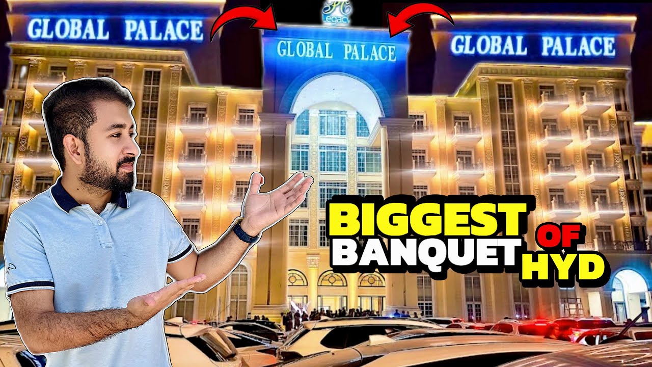 Tour Of Global Palace Banquet Biggest Hall In Hyderabad❓🤩 | Parking Pe Khuari | FS Vlogs Official