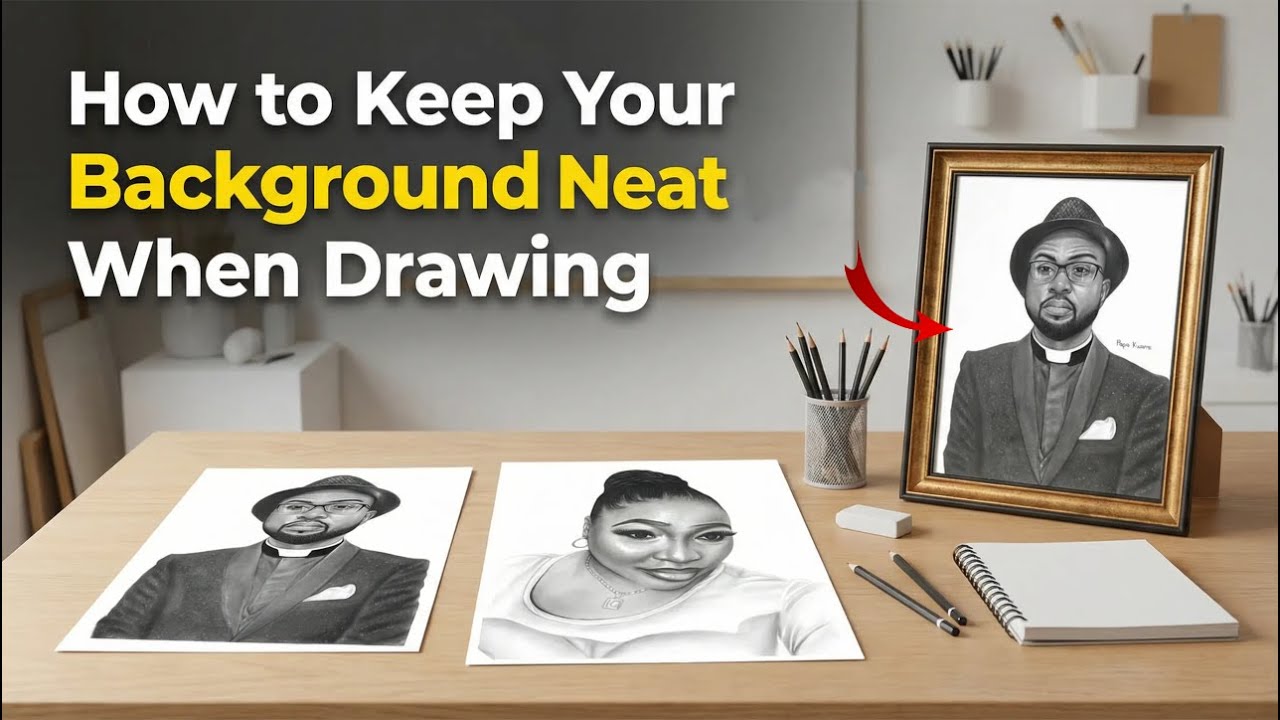 HOW TO KEEP YOUR BACKGROUND CLEAN WHEN DRAWING - EASY STEPS #logooarts #realisticdrawing #art #draw