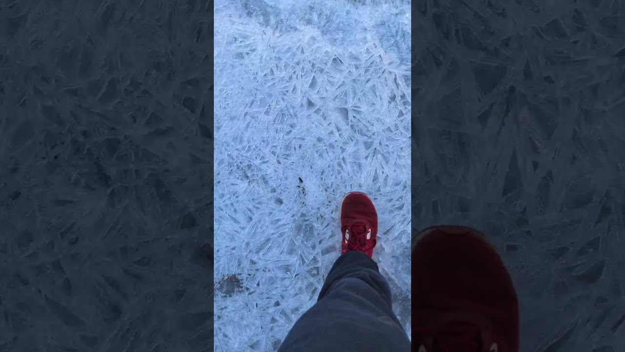 Found a mostly frozen creek and the ice is really cool and I just thought it might be ASMR 