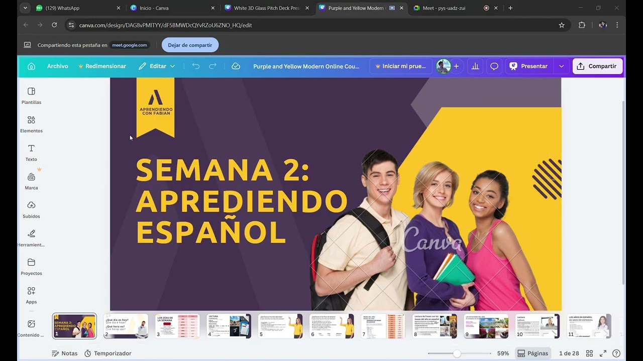 Clase 3 español - los dias de la semana, mes, años. horas,