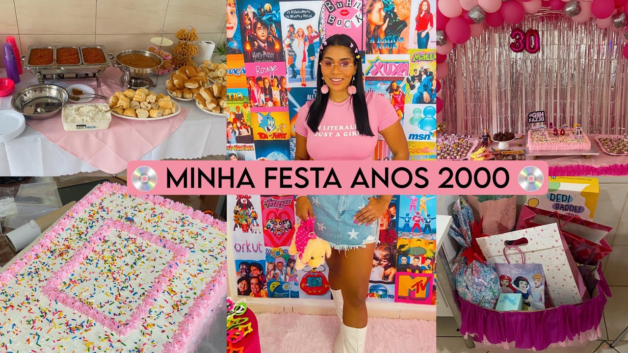 FESTA DE ANIVERSÁRIO ANOS 2000: ideias, decoração e comida #vlog 💿💖🎉
