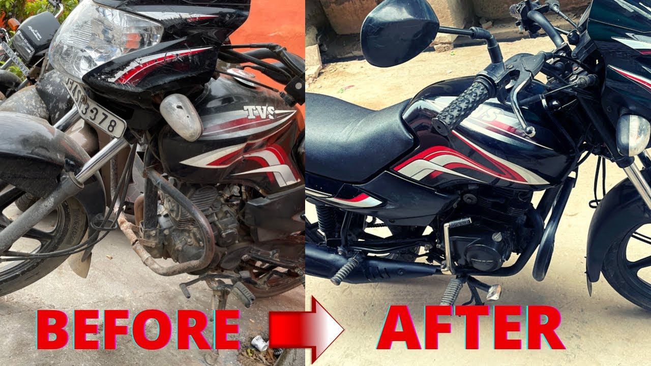 TVS SPORTS MODIFIED || Tvs sports restoration with new sticker nd full bike repaint ||Being asif
