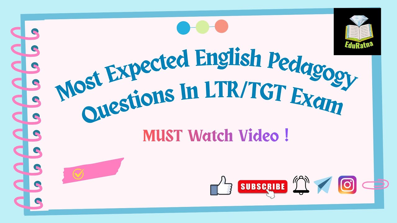 Most Important MCQs on English Pedagogy | English |Pedagogy |Education| LTR/TGT/RHT/OTET/CTET/OSSTET