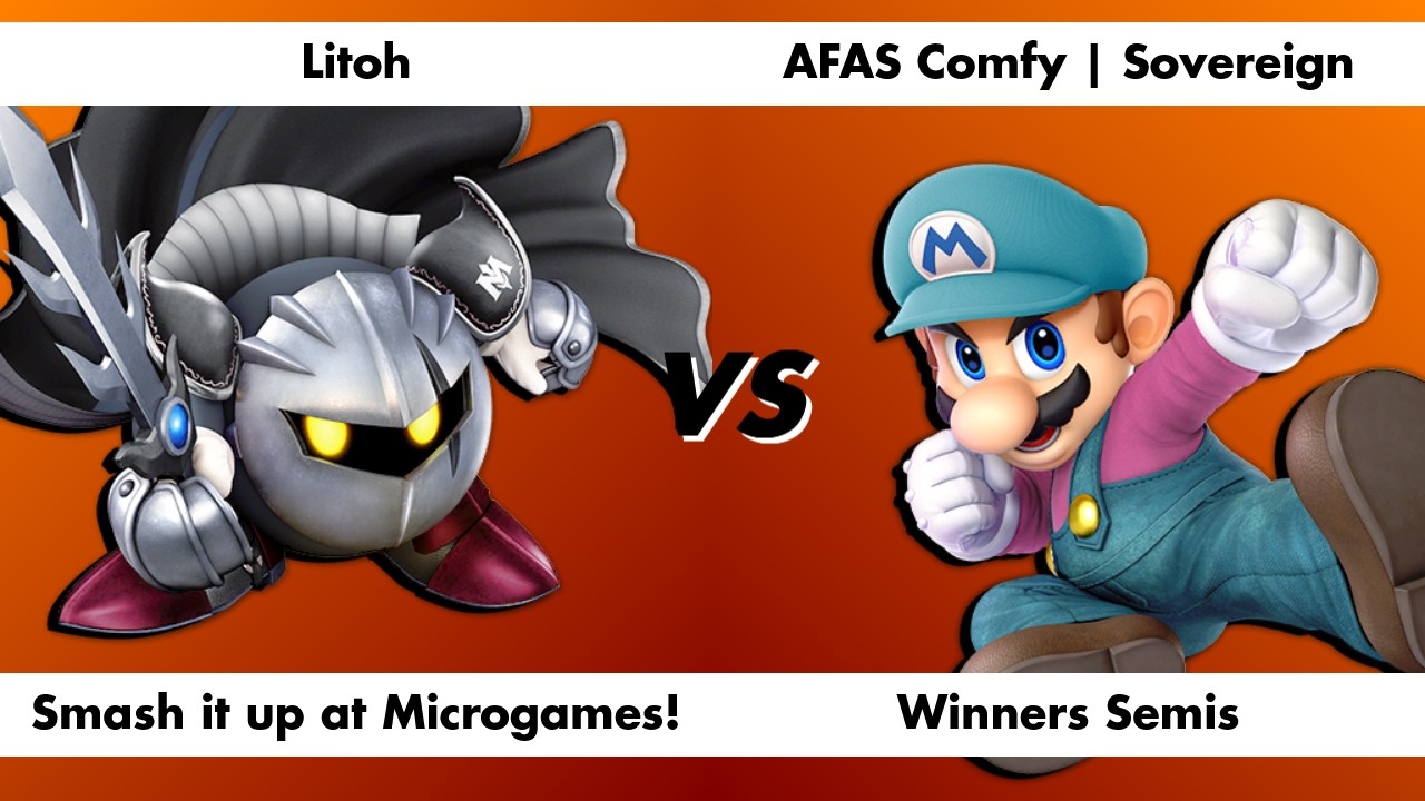 Litoh (Meta Knight) vs AFAS Comfy | Sovereign (Mario) | Losers Quarters | Smash it up at Microgame