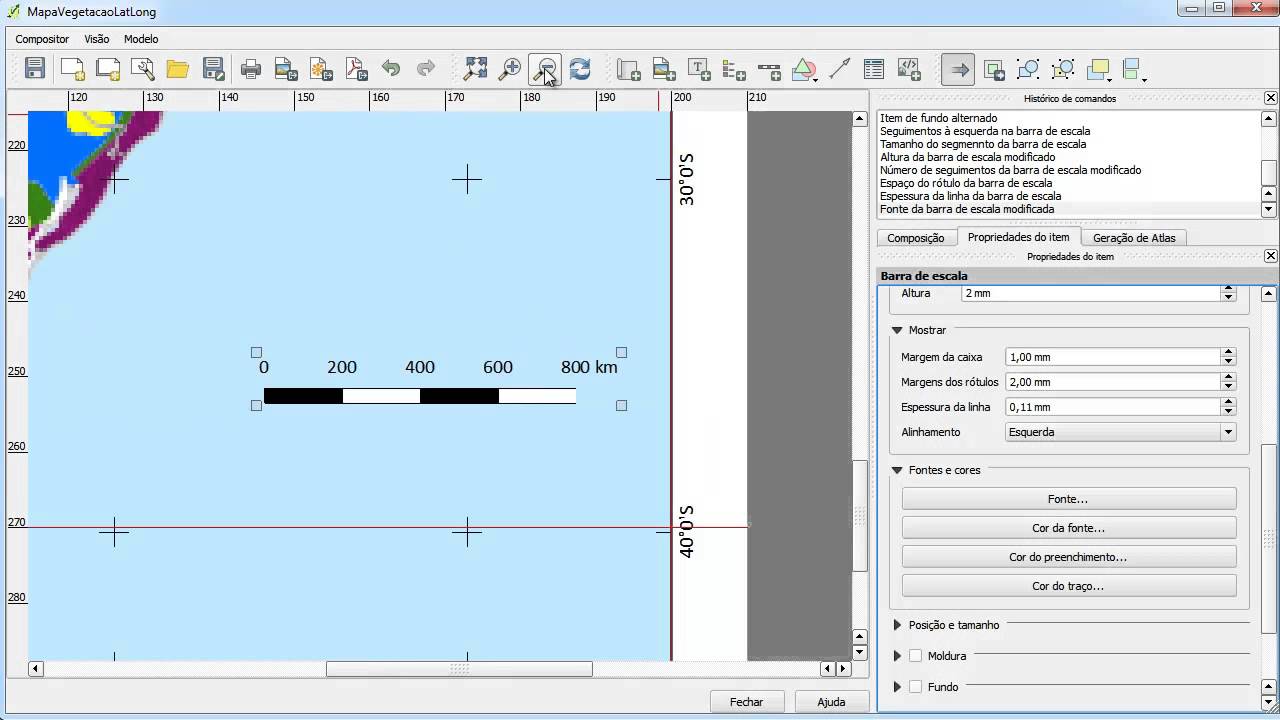 QGIS 2.0: Compositor de Impressão - Criação da Escala
