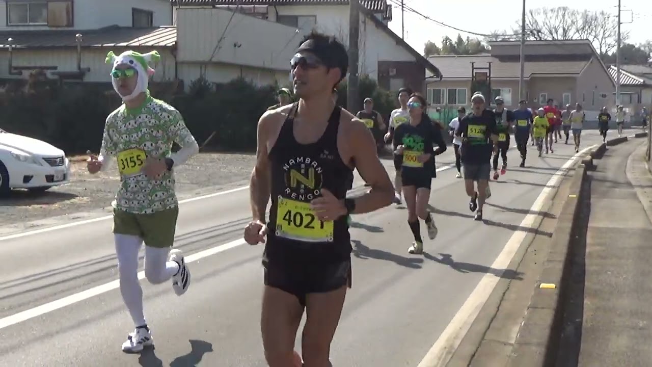 ふかやシティハーフマラソン 2026 ハーフの部　約１９.６ｋｍ地点 １１時４０分まで撮影 ２/３★途中４０秒ほど欠落