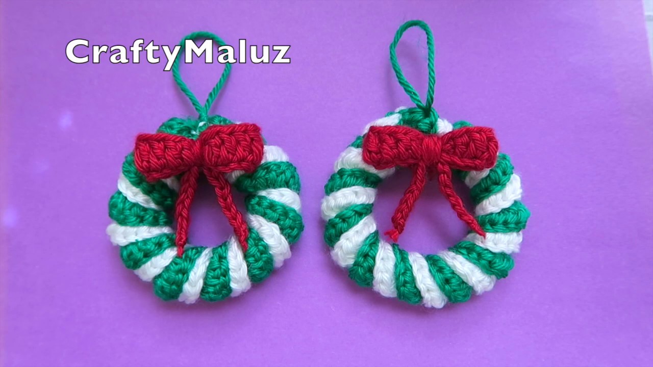 CROCHET TUTORIAL : COMO HACER CORONA NAVIDEÑA A CROCHET MUY FÁCIL (Adornos Navideños)