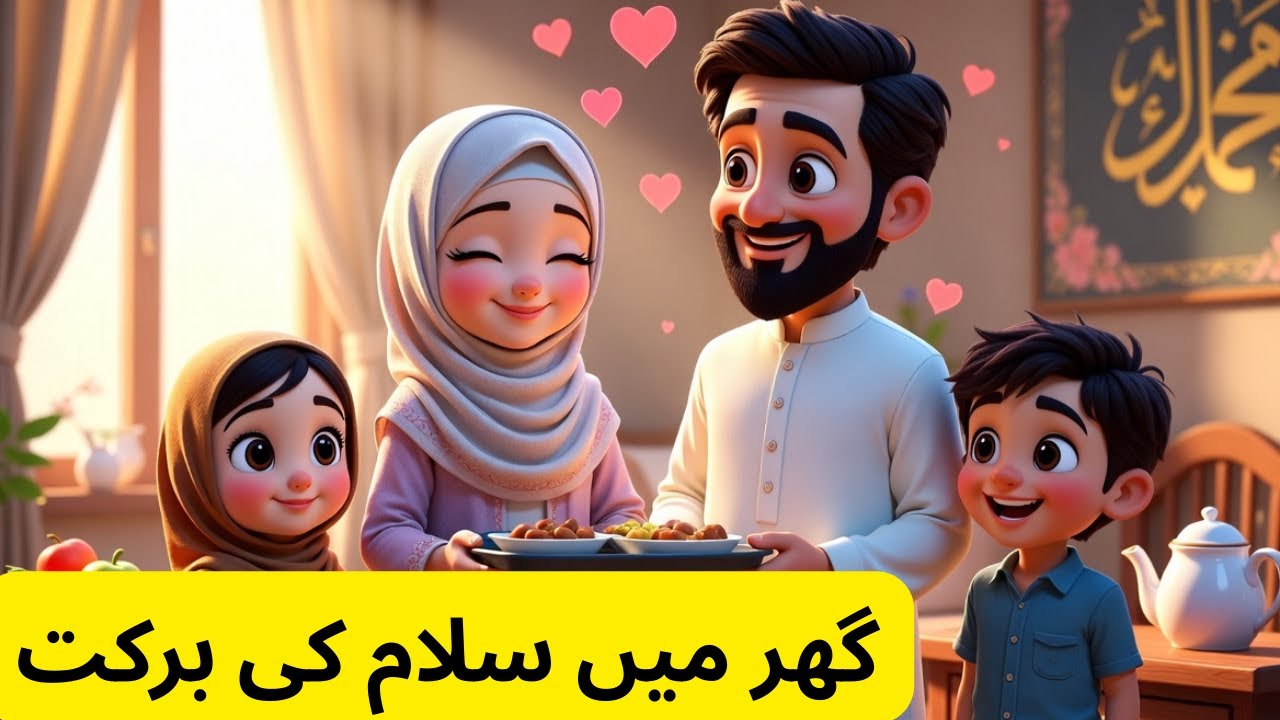 گھر میں سلام کی برکت | پیار بھری اسلامی نظم بچوں کے لیے|Urdu Rhymes for Children| Lullabies for Kids
