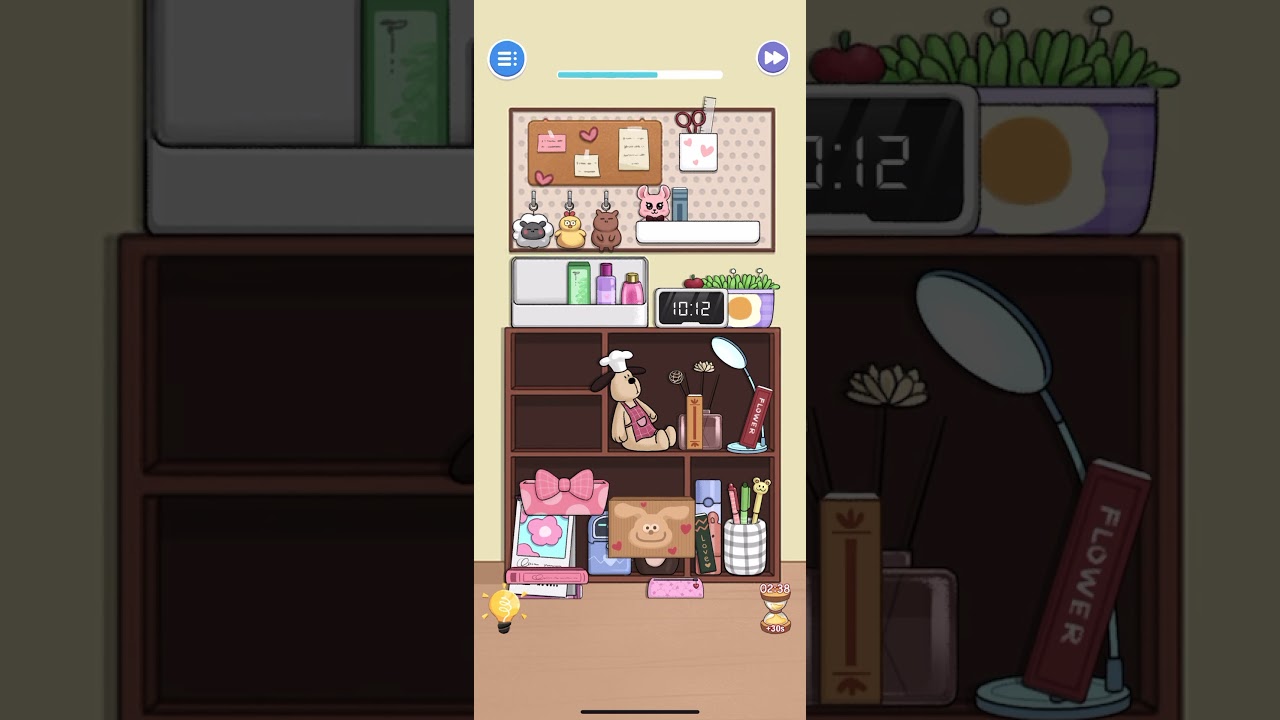 Housify Cleaning ASMR &ndash; Level 45 Walkthrough | Bookshelf + Bulletin Board 📚📌