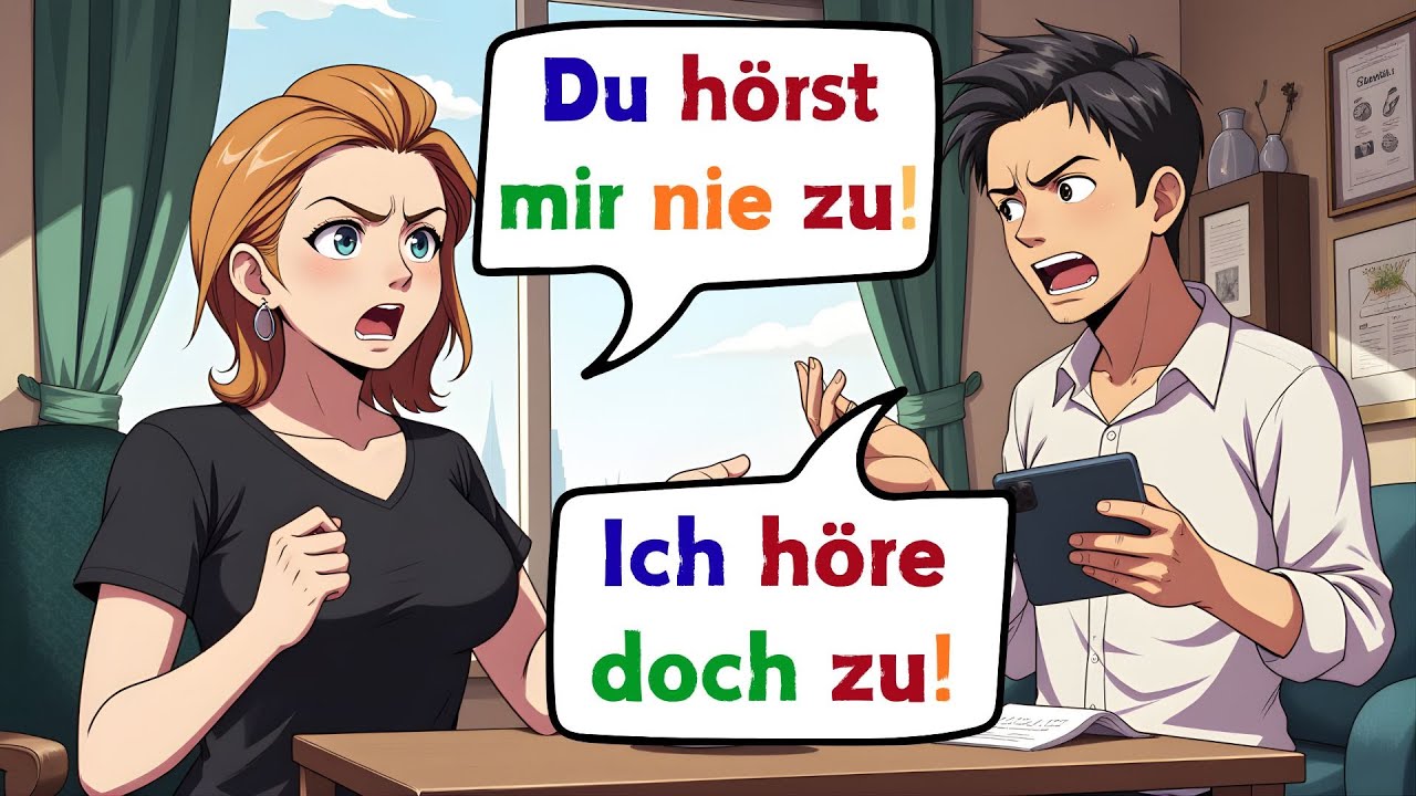 😠Learn German Through Couple Arguments | 10 Short Everyday Conflict Conversations (A1–A2)💔