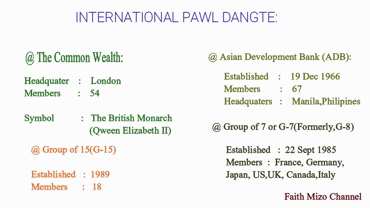 Mizo GK United Nation(UNO) leh Organisation dangte highlight