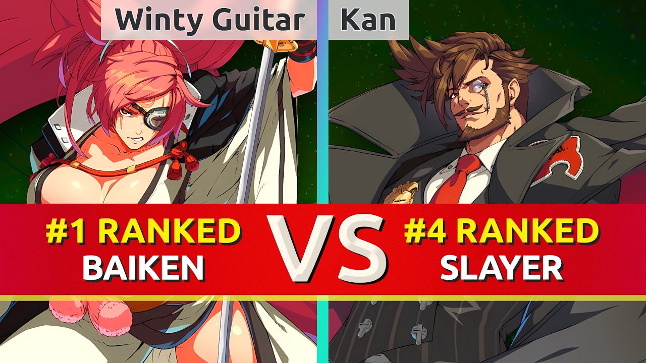 GGST 2.00 ▰ Winty Guitar (#1 Ranked Baiken) vs Kan (#4 Ranked Slayer). High Level Gameplay