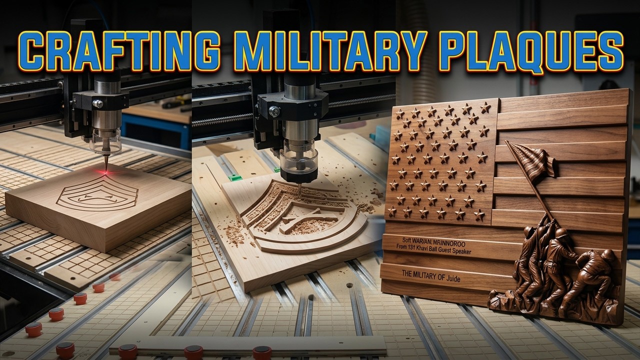 I Crafted Military Promotion Plaques from Scratch Using CNC and Laser!