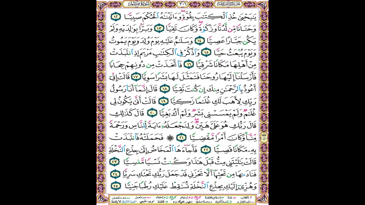 صفحة 306 من المصحف المعلم المرئي المسموع بصوت الشيخ محمود الحصري