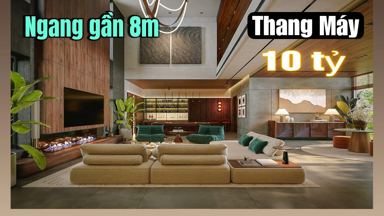  Nhà phố như VILLA ngang Gần 8m - Có Thang Máy phong Cách Tây Âu Sang lắm | Đường Thông 10m