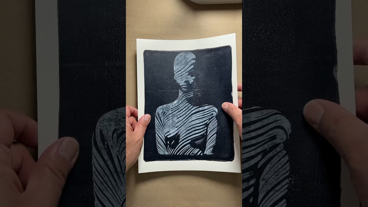 Contours I - Gel Plate Mono Print #geliplate #gelpress #gelprint #monoprinting