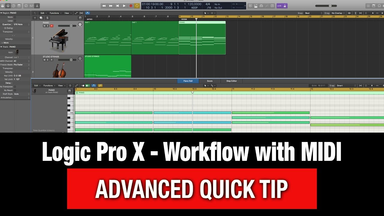 Logic Pro X Quick Tutorial - MIDI in the Sequencer (MIDI Chase)