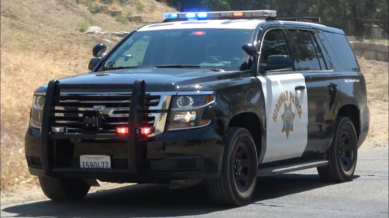 (NEW Vehicle) CHP Tahoe Using New Evacuation Tones At Brush Fire