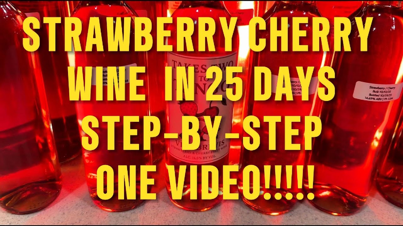 Strawberry Cherry Wine! Step-By-Step ALL IN ONE VIDEO!