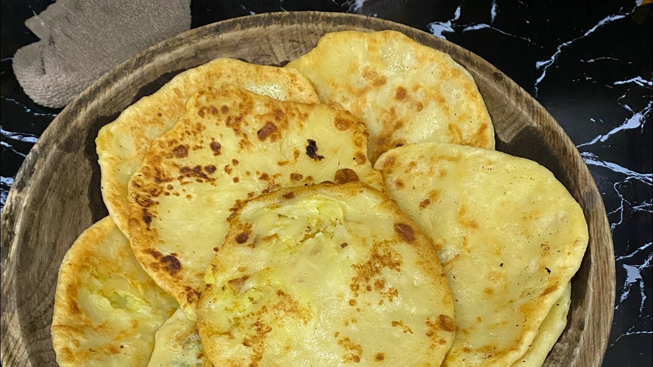 Лепешка с картошкой по рецепту из интернета. 