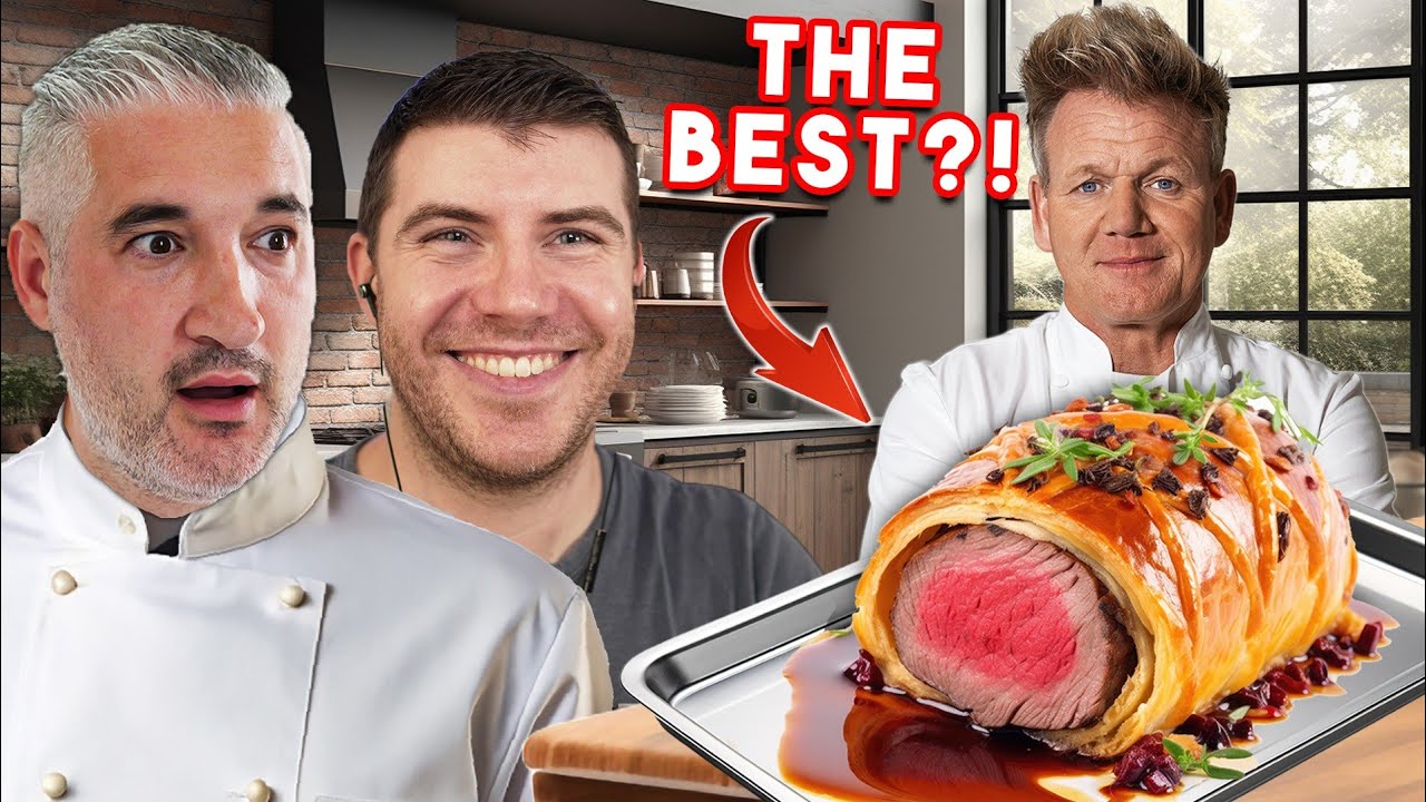 Italian Chef & Chef James React to Gordon Ramsay's Legendary Beef Wellington!