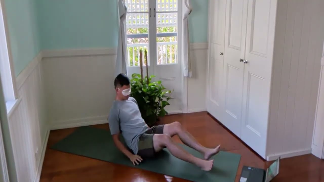 Daily blindfolded yoga live stream #1546 || David D Yoga
