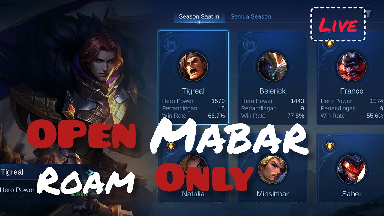 ROAM ONLY MOBILE LEGEND (ML)