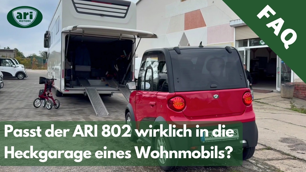 So klein, dass er mit in den Urlaub passt! 🚐 Der ARI 452 & 802 E-Auto im Heckgarage Wohnmobil Test