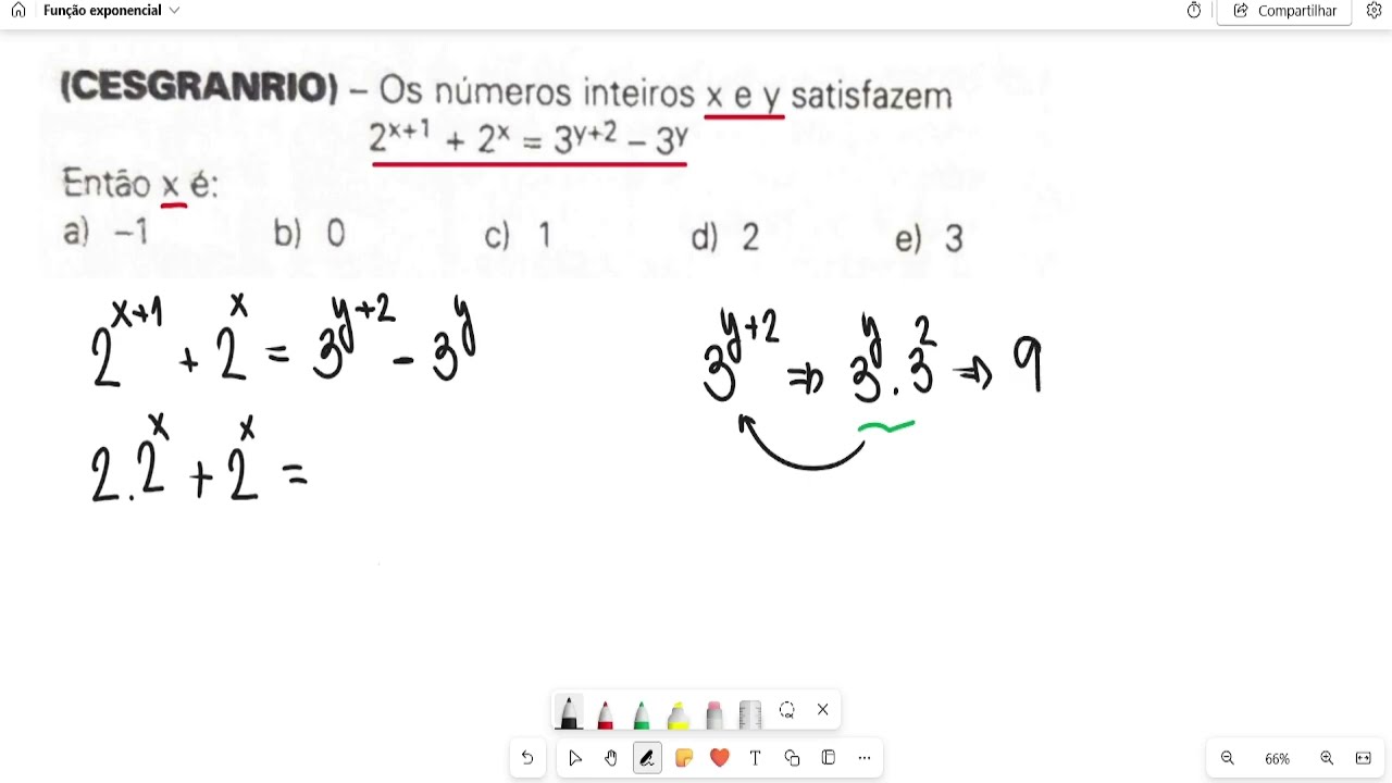 (CESGRANRIO) - Os números inteiros x e y que satisfazem