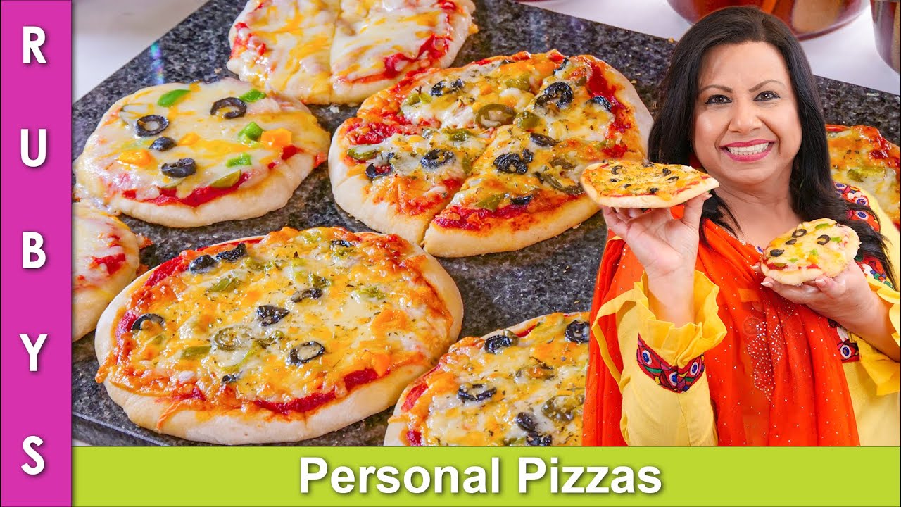 Kids Favorite Personal Pizza Tawa or Oven 2 ways Recipe in Urdu Hindi - RKK
