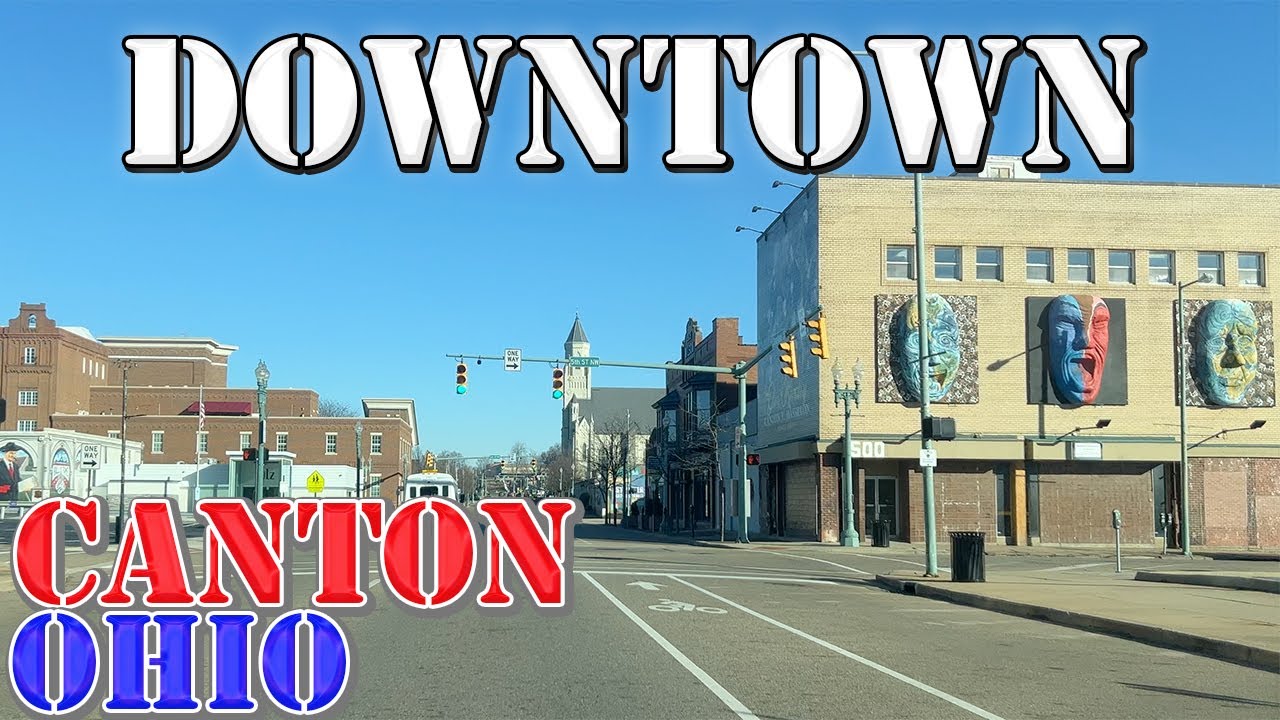 Canton - Ohio - 4K Downtown Drive