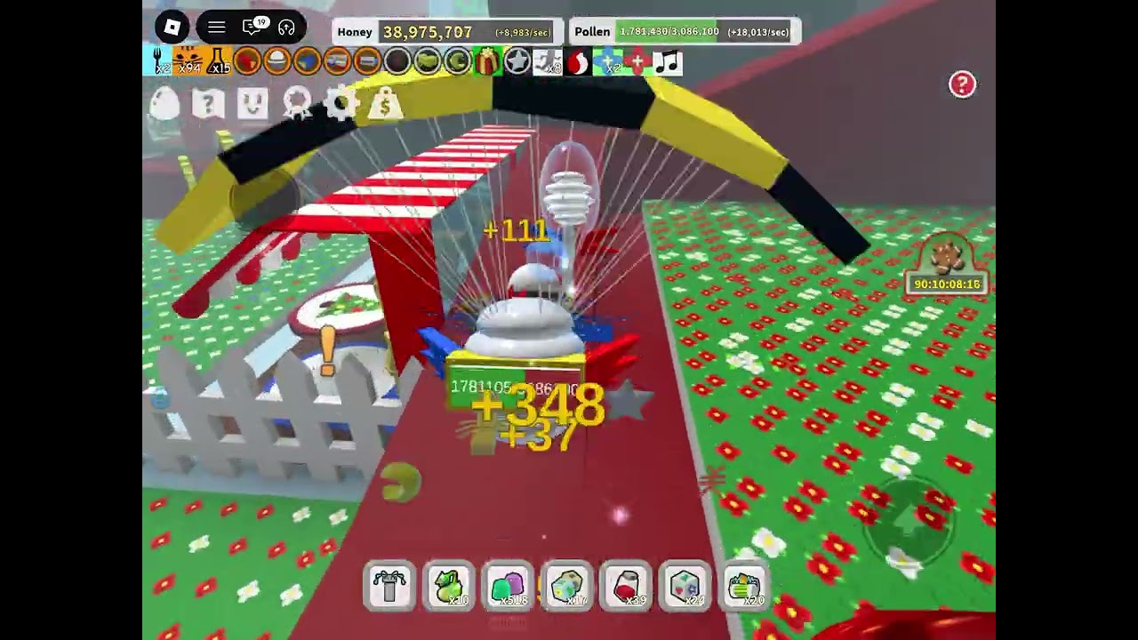 A bit of bee swarm simulator gameplay