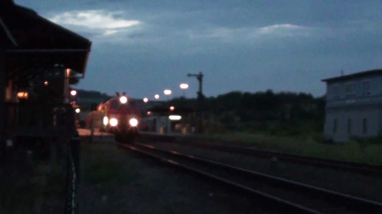 Abfahrt der DB Baureihe 218 102-2 mit Dosto's [vieler Qualm !!] - Glauburg Stockheim 16 August 2012.