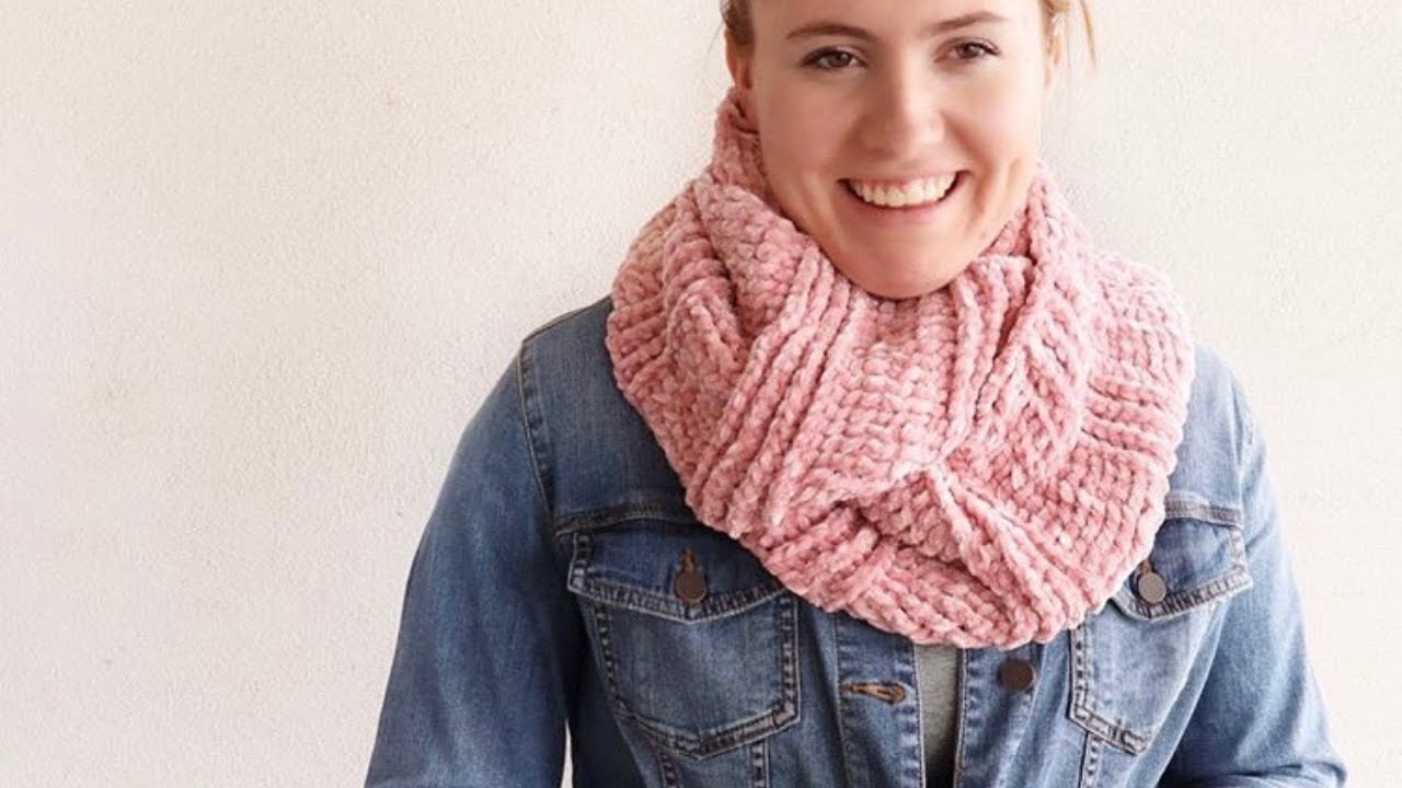 Crochet Velvet Infinity Scarf