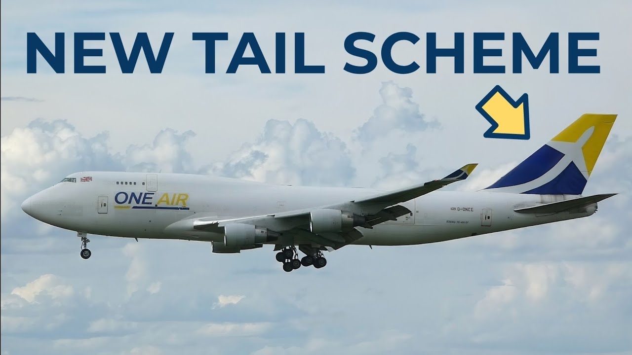 One Air 747 G-ONEE arrives with new tail scheme at EMA