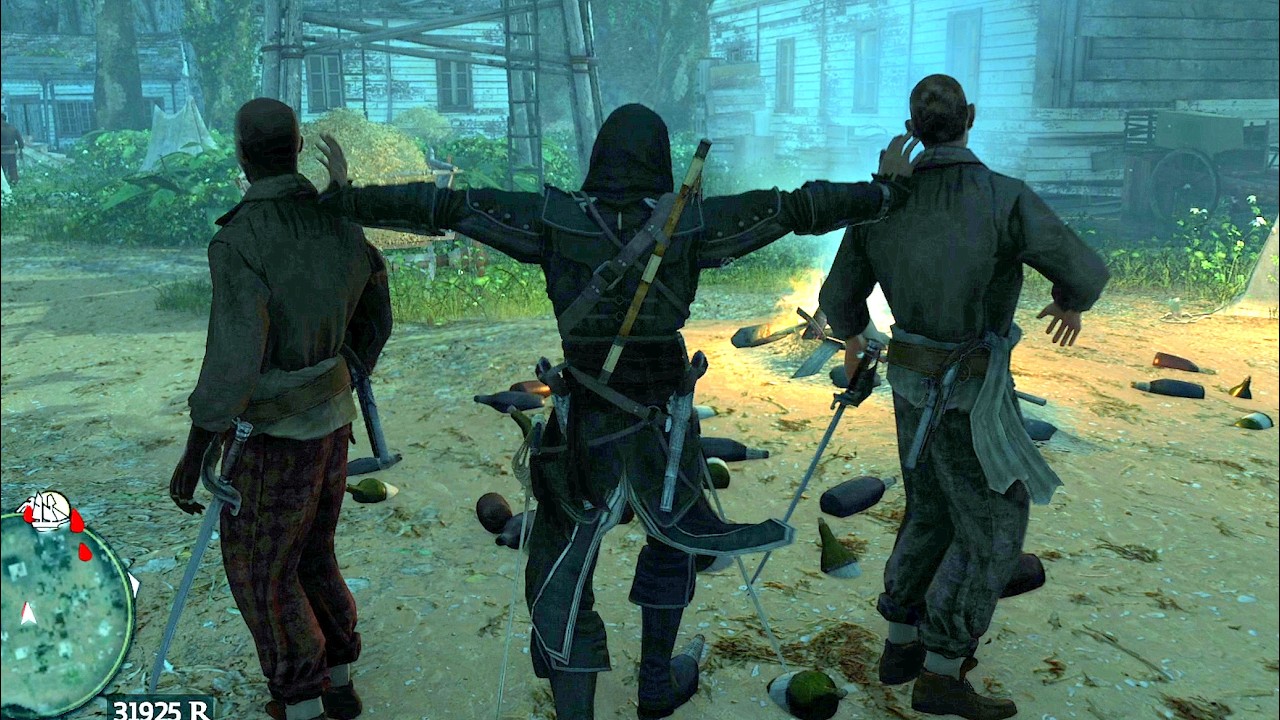 Assassin's Creed 4 Black Flag Night Stealth - Hidden Blade Takedowns with Privateer Outfit