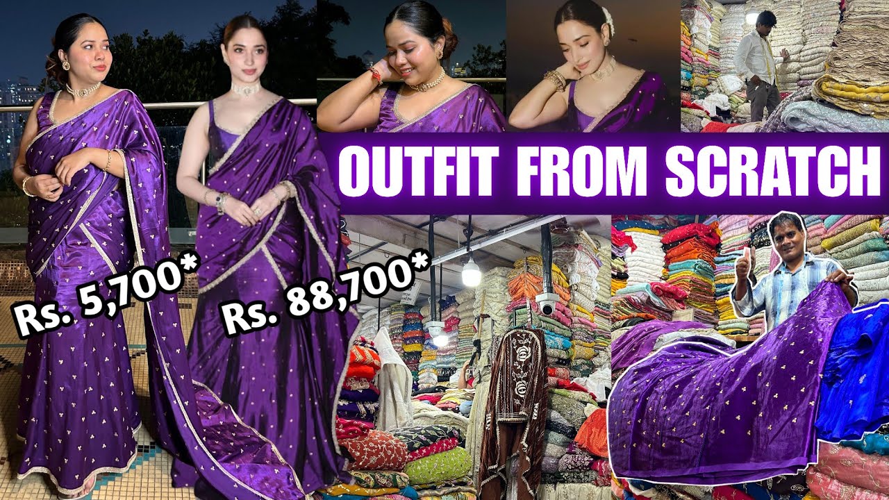 कुर्ला मार्केट- KURLA CHINDI MARKET | Outfit from Scratch | Diwali Saree Set |Street Shopping Mumbai