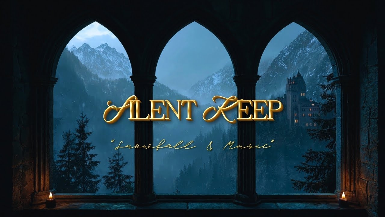 SILENT KEEP | Medieval Castle Window in Winter &bull; Calm Fantasy Music & Snowfall Ambience